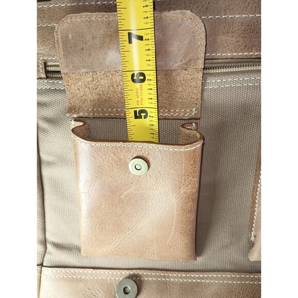 Querro Premium Aged Leather Messenger Bag Quiet Luxury Travel Work School 8 Pock - Picture 3 of 11